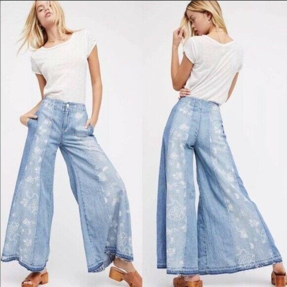 Free People Luna Extreme Wide Leg Flare Jeans
